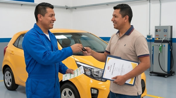 Entrega de vehículo convertido a GNV con garantía